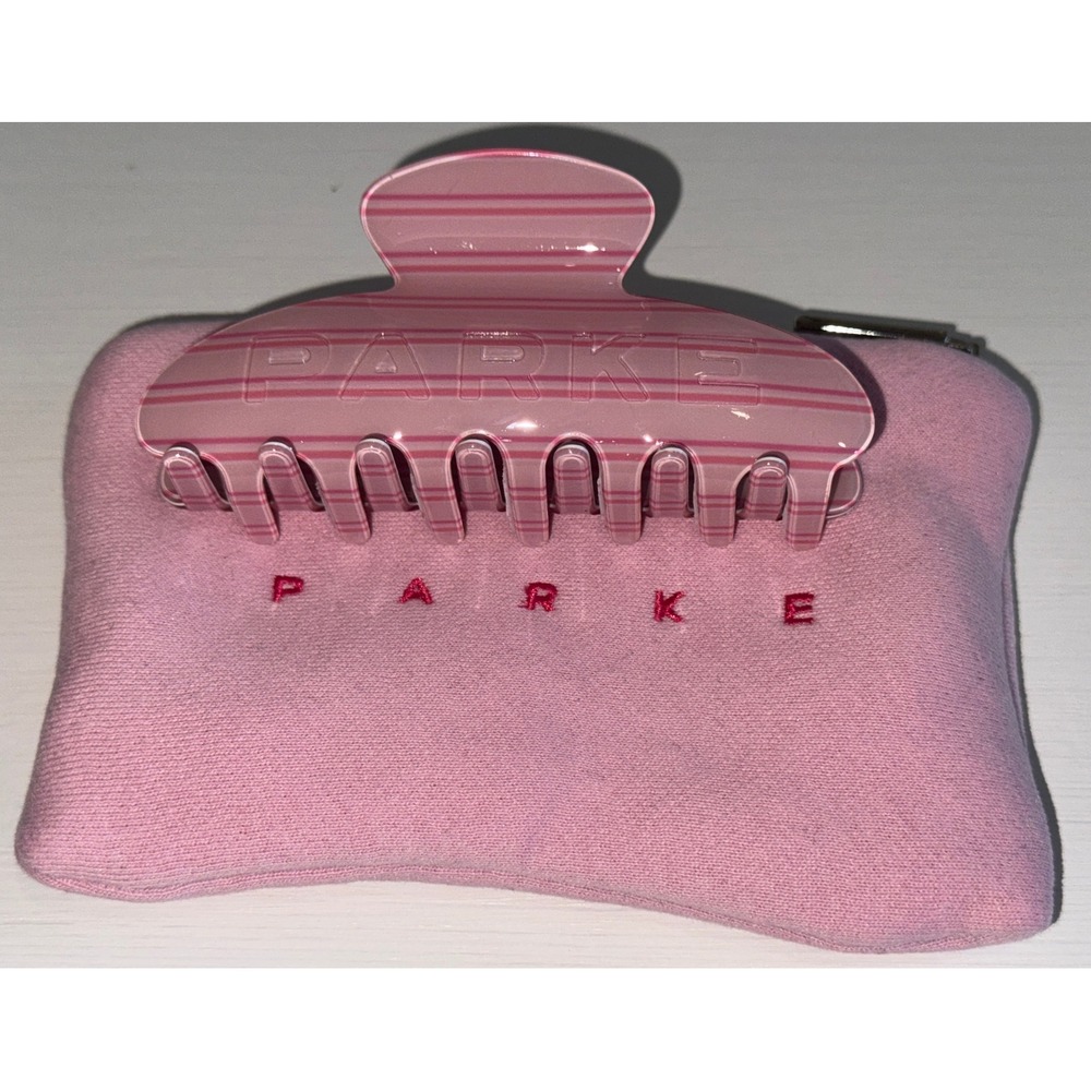 Parke x Pink Aid Fairy Wing Stripe Claw Clip and Pouch Set Pink Striped